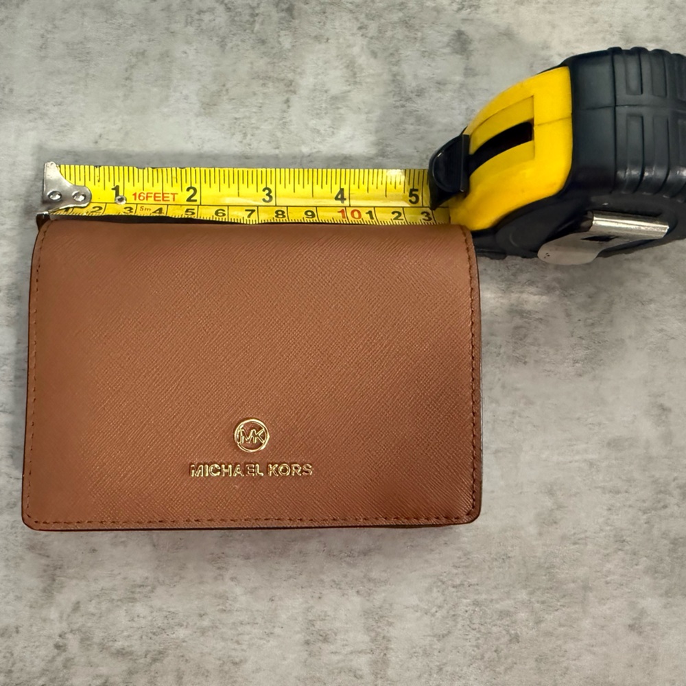 Michael Kors Tan Leather Wallet with Gold Logo